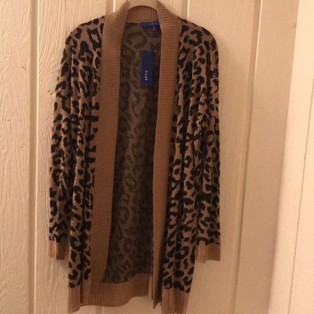 NWT leopard look print cardi